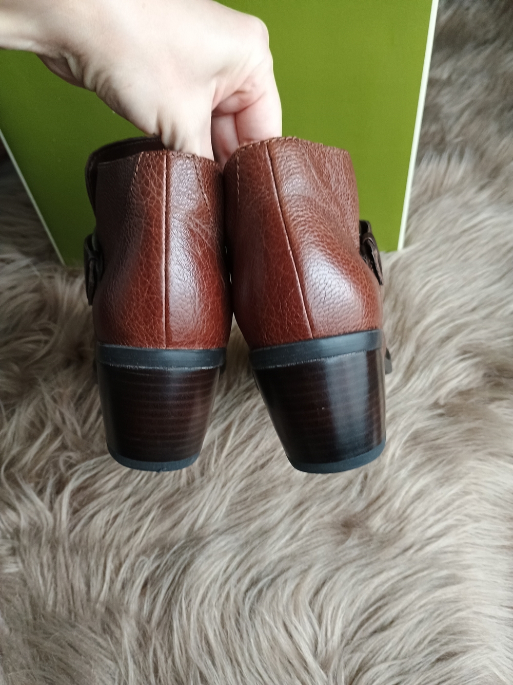 Naturalizer Women's Brown Leather Ankle Boots with Buckle - Picture 5 of 11